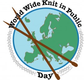 Światowy Dzień Robienia na Drutach logo - World Wide Keep in Public Day logo
