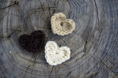 Autumn crocheted hearts
